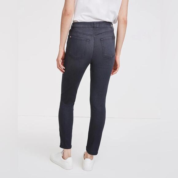 7 For All Mankind High Waist Ankle Skinny Jeans Stretch Washed Black $189 NWT 26 - Picture 3 of 11